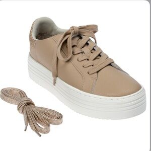 New Joy Mangano Performance Comfort Leather Sneakers with Orthotic Insole  Late